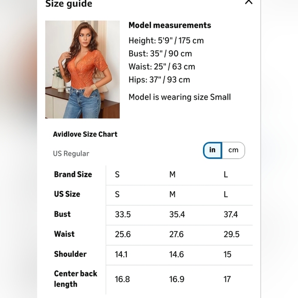 Avidlove V-Neck Short Sleeve Lace Bodysuit Size Small Brand New With Tags. - Picture 6 of 10